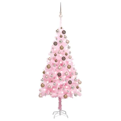 Produktbild von Maison Exclusive - Künstlicher Weihnachtsbaum mit Beleuchtung & Kugeln Rosa 150cm