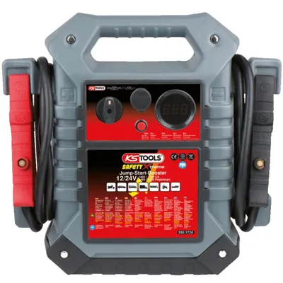 Obrázek produktu pro KS TOOLS Schnellstartsystem 550.1720 550.1720 Starthilfestrom (12 V)=1400 A Starthilfestrom (24 V)=2200 A - Gewicht: 18 kg· Kabellänge: 1.60 m· Kapazität (mAh - Ah): 22 Ah· Produktabmessung