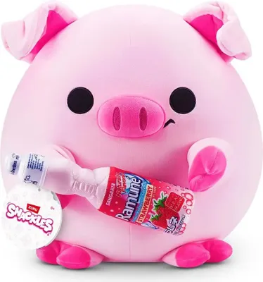 Produktbild von ZURU 77690P - Snackles Schwein Anna mit Sangaria Erdbeere, Serie 3 - Kuscheltier (20 cm)