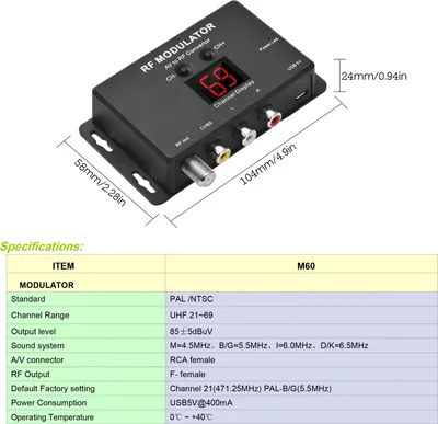Zdjęcie produktu dla Modulator M60 RF AV do konwertera