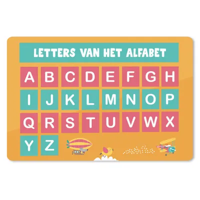 Produktbild von MuchoWow® Schreibtischunterlage Kinderzimmer - Alphabet - Bildung - Mädchen - Jungen - Kinder 60x40 cm - XXL Mauspad - Großes Mauspad