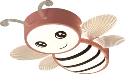 Produktbild von Kinderzimmer LED Deckenleuchte Bienen-Design Rosa 60 cm dimmbar mit Fernbedienung augenschonend
