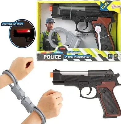 Image de Pistolet de police Toi-Toys avec effets lumineux et sonores et menottes
