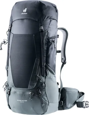 Zdjęcie produktu dla Deuter Futura Air Trek, Górne, Wspinaczka górska, Czarny, Unisex, Poliamidowy, Polietylenosulfon (PES), Kieszeń boczna