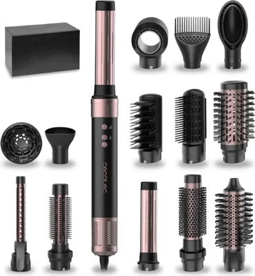 Obrázok produktu pre Cecotec Bamba CeramicCare 14in1 AirGlam, Súprava pre úpravu vlasov, Tlačidlá, Čierna, 1,8 m, 1400 W, AC