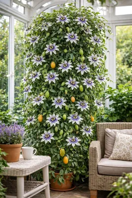 Immagine prodotto di Passiflora Passiflora caerulea 60–70 cm – pianta rampicante resistente al freddo, esotica, di facile manutenzione, ideale per giardino, balcone e terrazza