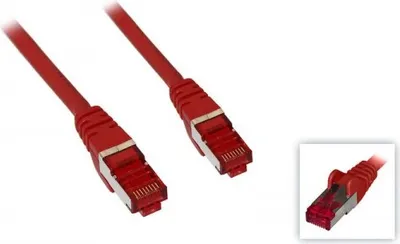 Produktbild von CAT 6 Patchkabel, S/FTP (PiMF), rot Kupferleiter (CU), halogenfreier Kabelmantel (LSZH)