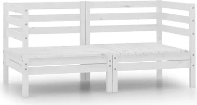 Produktbild von vidaXL 2-Sitzer-Gartensofa Weiß Kiefer Massivholz