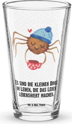 Produktbild von Mr. & Mrs. Panda Premium Trinkglas Spinne Agathe Kaffee - Transparent - Geschenk, Longdrinkglas, Morgen, Morgenmuffel, Lebensweisheiten, Cocktailglas, Glas, Weiser Spruch