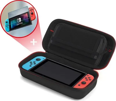 Produktbild von 2BEFUN Tasche für Nintendo Switch OLED mit Displayschutz – Schwarz