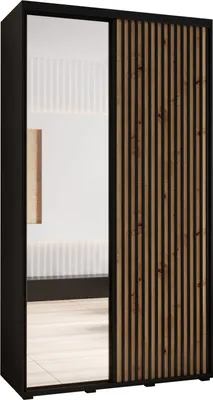 Produktbild von MEBLE KRYSPOL Sapporo 2 Schrank mit 2 Schiebetüren - 205,2x130x45 cm - Schwarz Artisan Schwarz