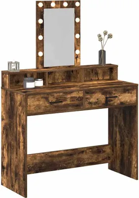 Zdjęcie produktu dla vidaXL Toaletka ze schowkiem Brązowa 100 x 41 x 140 cm Materiał drewnopochodny