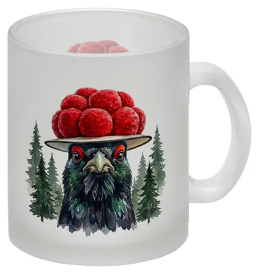 Produktbild von Auerhahn mit Bollenhut Glas Tasse Schwarzwald Motiv