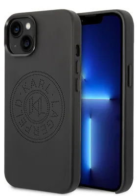 Zdjęcie produktu dla Etui Karl Lagerfeld Leather Perforated do iPhone 14 Plus czarny