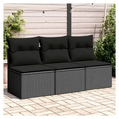 Produktbild von Gartensofa aus Rattan mit Stauraum, 3-Sitzer Lounge Sofa für den Außenbereich