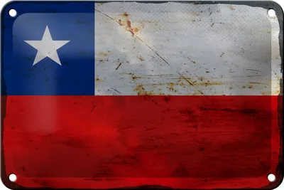 Produktbild von Blechschild Flagge Chiles 18x12cm Flag of Chile Rost