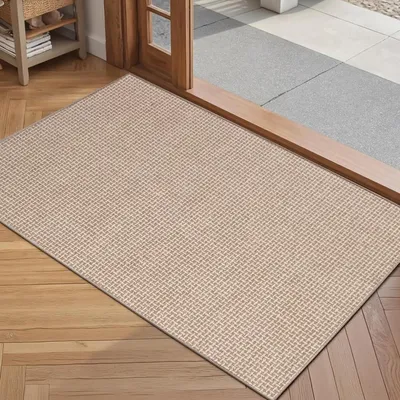 Zdjęcie produktu dla Mata podłogowa do wnętrz, 60 x 90 cm, beżowa, nadająca się do prania, antypoślizgowa, dobrze chłonna