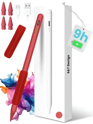 Image de Stylet Apple Pencil pour iPad USB-C (2018-2026) – Chargement rapide pour iPad d'Apple – Stylet rouge