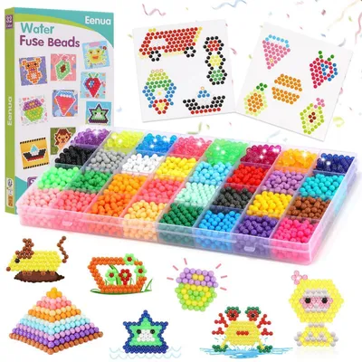 Immagine prodotto di Set di perline per creazioni, confezione da 3200 perline in 32 colori, ideale per principianti