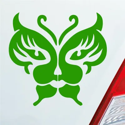 Produktbild von Auto Aufkleber Schmetterling Löwe Tribal 10x10 cm Hellgrün Sticker Heckscheibenaufkleber