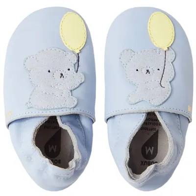 Produktbild von Bobux Soft Sole Teddy Baby Krabbelschuhe mit Bärmotiv Blau (Skyway), 2003-001-006-108
