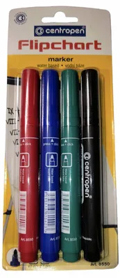 Produktbild von Centropen 8550 Flipchart-Marker Rundspitze 4 Farben