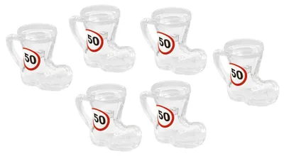 Zdjęcie produktu dla Szklane kieliszki w kształcie butów dla 50-latków
