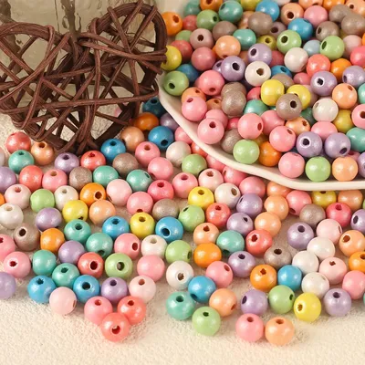 Holzkugeln bunt, 500 Stück, 10 mm, für DIY-Schmuck