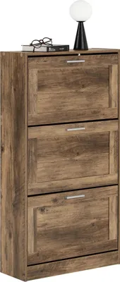 Immagine prodotto di FSR137-L Scarpiera, 3 sportelli, stretta, marrone, L/H/D circa 60×115×23 cm