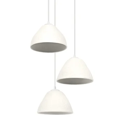 Produktbild von LEDVANCE weiße 3-flammige Nachbildung Kamelglocke Metall- und Pappmaché-Hängelampe, E14, 437 mm Durchmesser, Lampenschirm aus recyceltem Material, nachhaltig dank austauschbarer Lichtquelle, einfache Installation