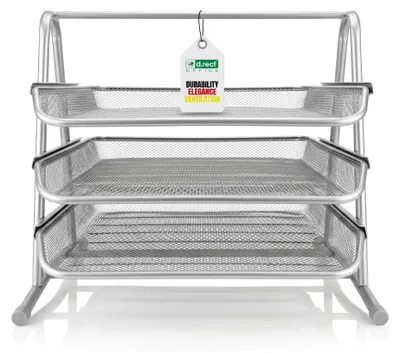 Obrázok produktu pre Solidchoice – Kovový organizér na písací stôl s 3 priehradkami na dokumenty
