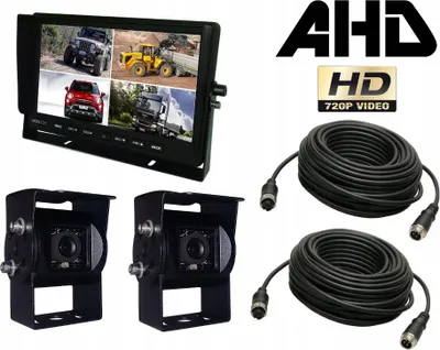 Immagine prodotto di Set composto da monitor da 10'' 2 x telecamera di retromarcia SONY AHD + cavo