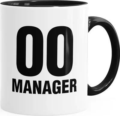 Produktbild von Tasse für den Chef 00 Manager Zero Zero glänzend Kaffeetasse Teetasse Keramiktasse MoonWorks® schwarz unisize