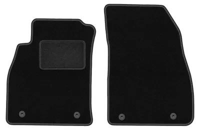 Immagine prodotto di Tappetini anteriori in moquette per Saab 9-5 II NG 2010-2012 (berlina/station wagon/liftback) – 2 pezzi, neri, su misura – Wielganizator LUX