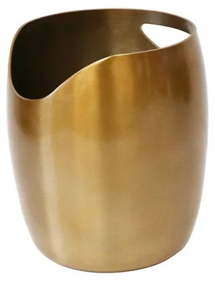 Imagen del producto de Pinti Audrey, cubo para champán de metal dorado en aluminio lacado, diseño de Marcello Ziliani, ideal para enfriar vino y champán