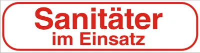 Produktbild von INDIGOS UG - Magnetschild "Sanitäter im Einsatz" 30 x 8 cm - Magnetfolie für Auto / LKW / Truck / Baustelle / Firma
