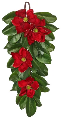 Image de Fleurs de magnolia artificielles, plantes suspendues artificielles, plantes décoratives pour la décoration des murs et des fenêtres