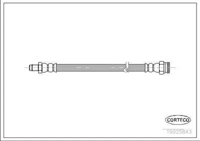 Produktbild von CORTECO 19025843 Bremsschlauch Hinten für FIAT DUCATO Pritsche/Fahrgestell (230) DUCATO Pritsche/Fahrgestell (244) DUCATO Bus (230) DUCATO Bus
