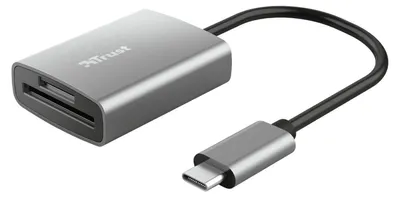 Zdjęcie produktu dla Trust 24136, MicroSD (TransFlash), SD, SDHC, SDXC, Aluminium, 140 Mbit/s, USB 3.2 Gen 1 (3.1 Gen 1) Type-C, 34 mm, 14 mm