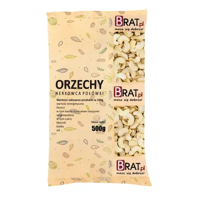Zdjęcie produktu dla Orzechy nerkowca połówki 500g Brat.pl