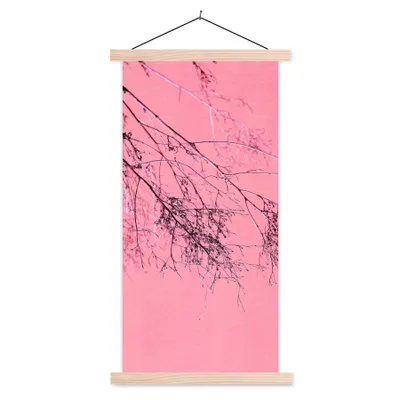 Produktbild von MuchoWow® Textilposter Blumen - Zweige - Sommer 60x120 cm mit holzfarbenen Rahmen - Holz