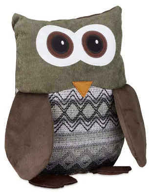 Produktbild von 3er Set Türstopper Eule, Türpuffer Stoff, Türsack Boden, Türhalter Kinder, dekorativ, HxBxT: 24 x 14 x 14 cm, braun