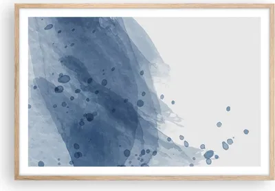 Produktbild von Gerahmtes Poster - Rahmen in heller Eiche - Blau Weiß Hintergrund - 91,5x61 cm - Wand Bild - Wanddeko - Wandbilder - Kunstposter - Wandposter - Bilderrahmen - Bilder - Kunstdruck - P2NAA91x61-5088