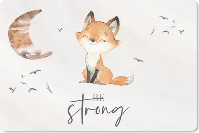 Produktbild von MuchoWow® Mauspad Mousepad Zitate - Aquarell - Stark sein - Kinder - Fuchs - Tiere 27x18 cm - Mousepads - Maus Mat - Pad - Mausunterlage - Büroartikel - Desk Matten