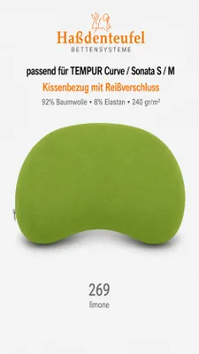Produktbild von Kissenbezug passend für TEMPUR Curve & Sonata S/M – 61 × 40 cm, KI-generiertes Bild