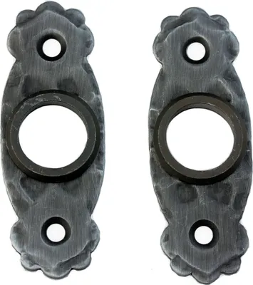 Produktbild von UHRIG 2x Rosette Oval für Türdrücker - geschmiedet aus Stahl - Paar Rosetten für Haustüren, Zimmertüren, Tore usw. - 2er-Set