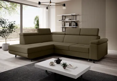 Produktbild von FURMEB24 ECKSOFA CAPRI mit schlaffunktion links 249x184 cm TAUPE vogue