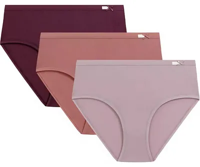 Zdjęcie produktu dla Damskie majtki Atlantic, zestaw 3 sztuk, wygodna bawełna, kolor: bordo/różowy, rozmiar: XL