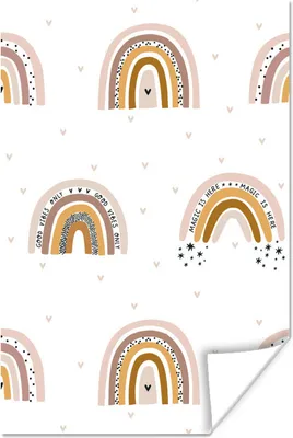 Produktbild von MuchoWow® Poster Design - Regenbogen - Herzen 20x30 cm - Papierdruck