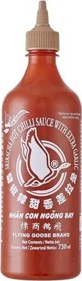 Produktbild von 12er Pack - FLYING GOOSE Sriracha scharfe Chili Sauce mit extra KNOBLAUCH (12x 730ml) | Extra Garlic